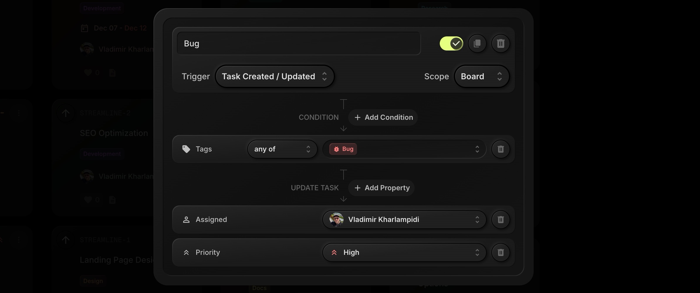 task-based automations