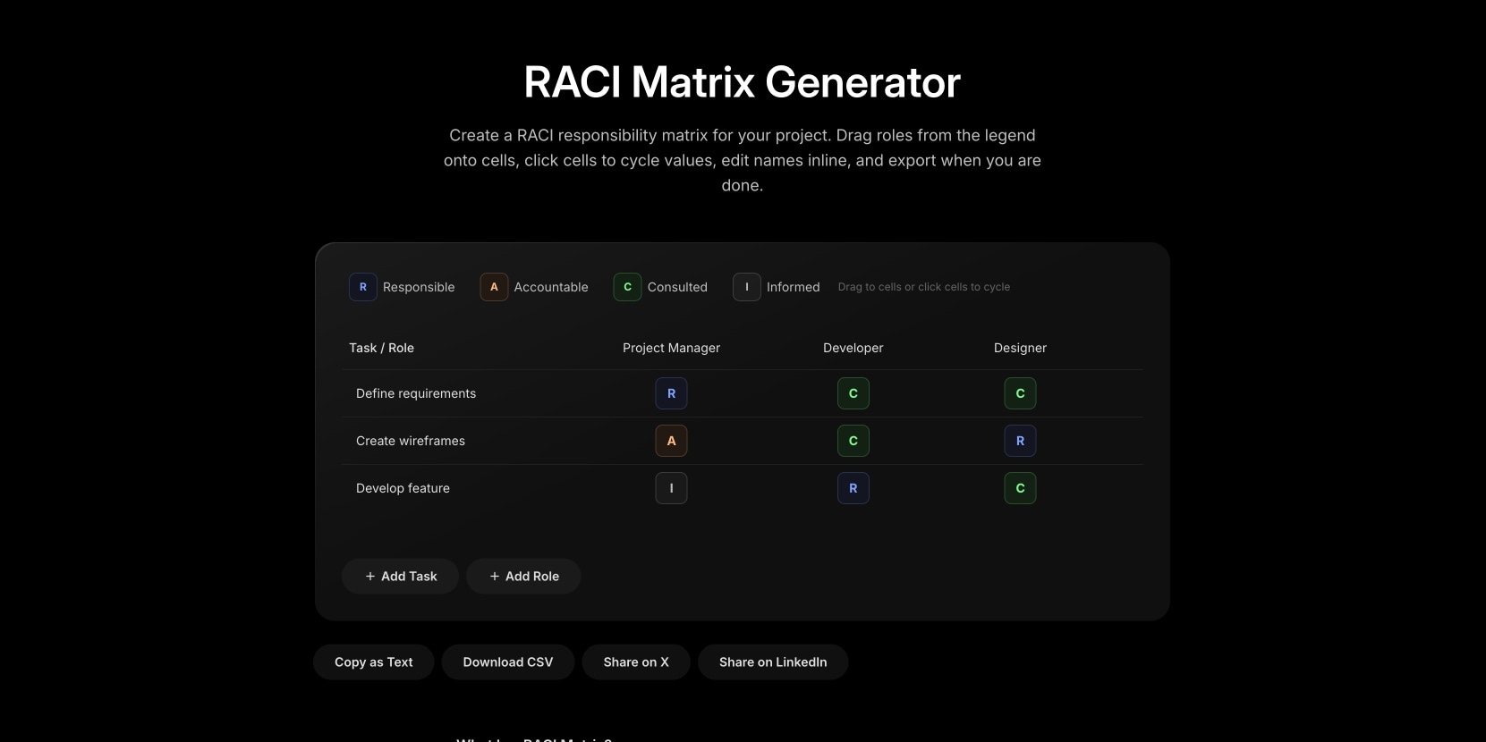 RACI Matrix Generator