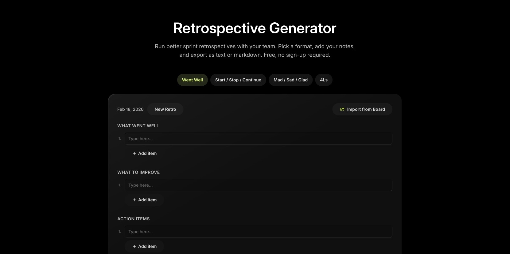 Retrospective Generator