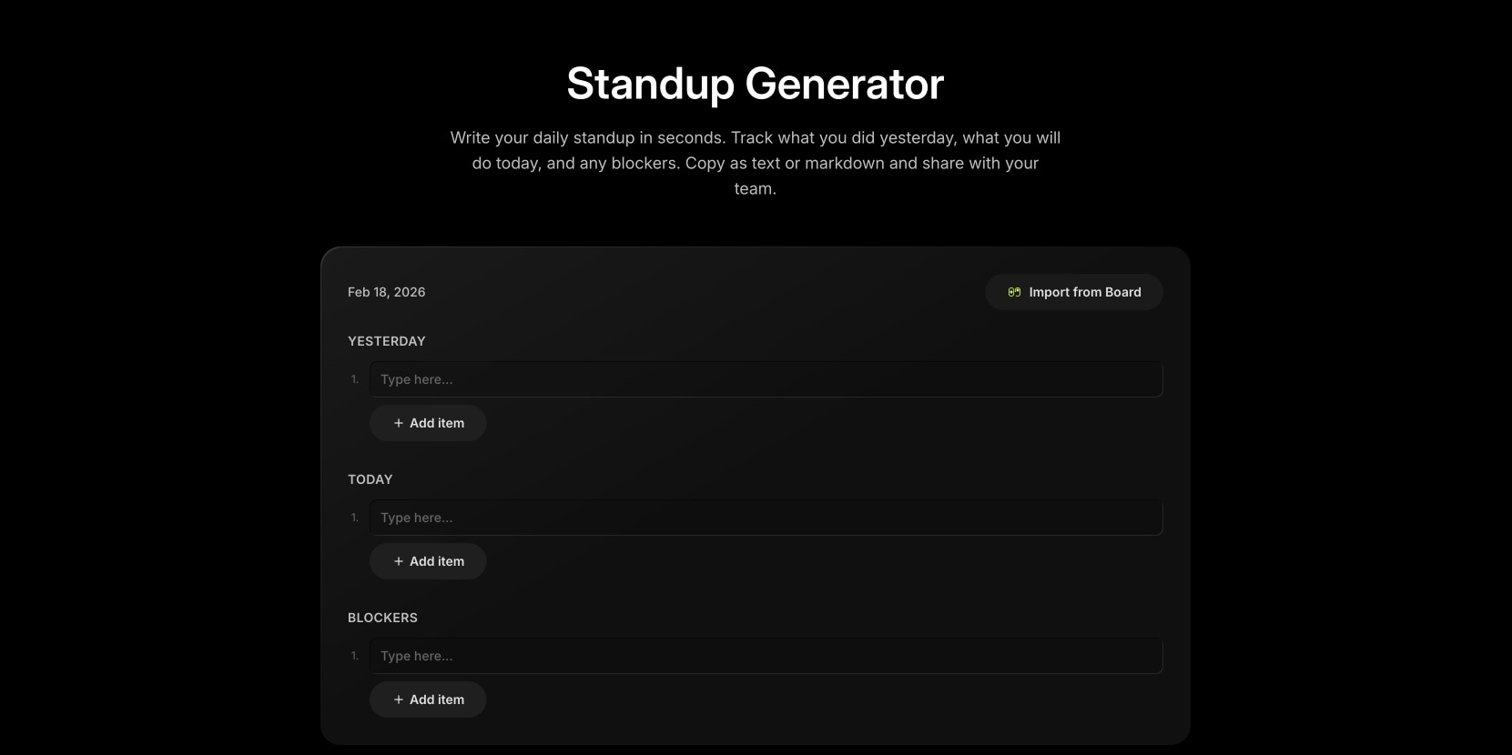 Standup Generator