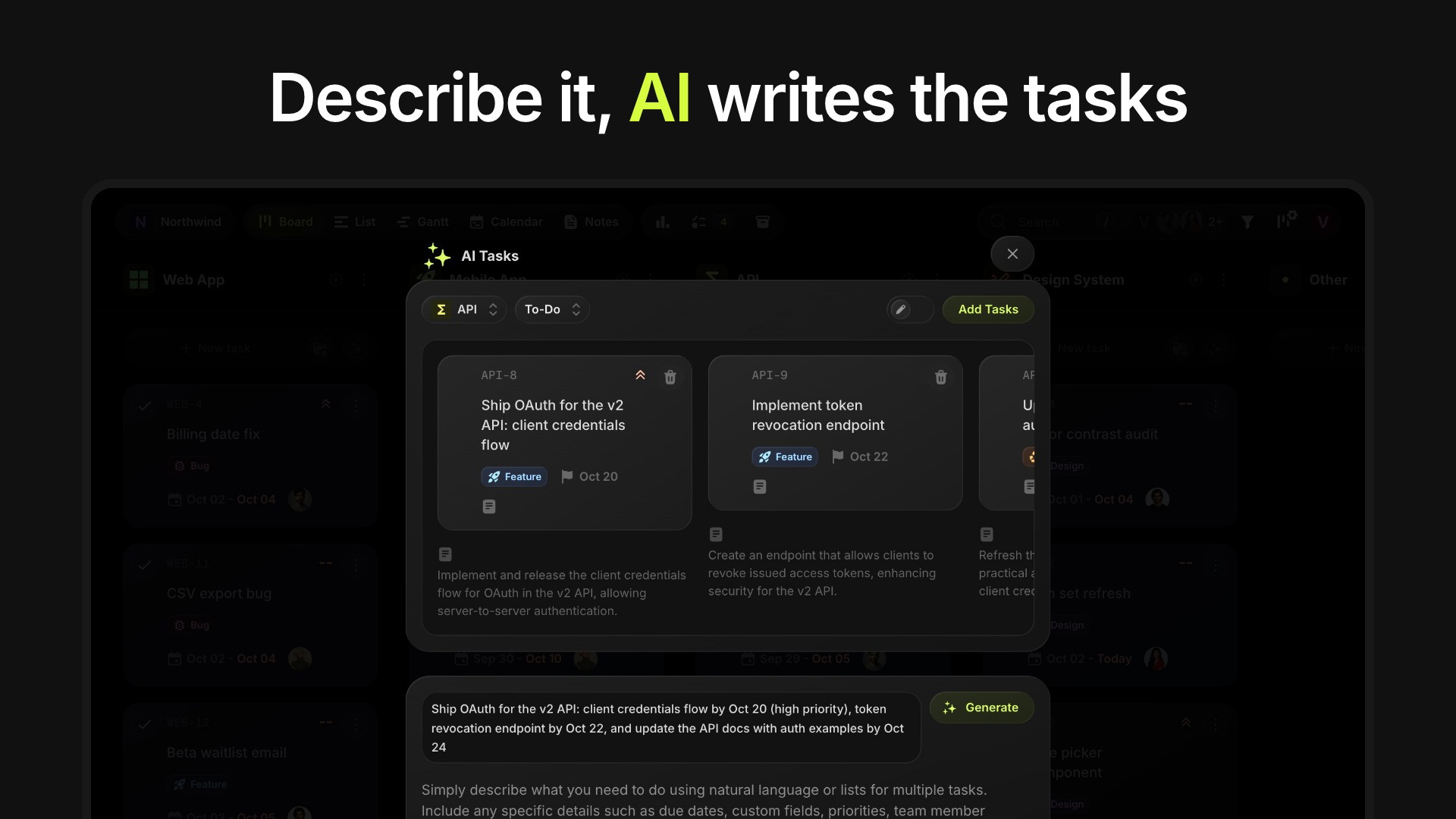 AI task creation