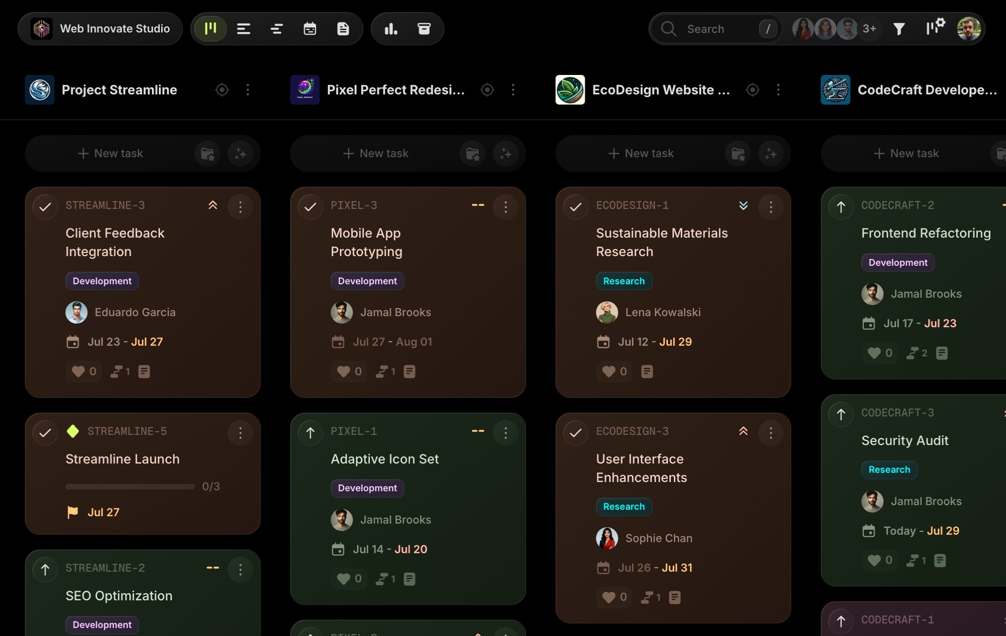 t0ggles Kanban board - new design