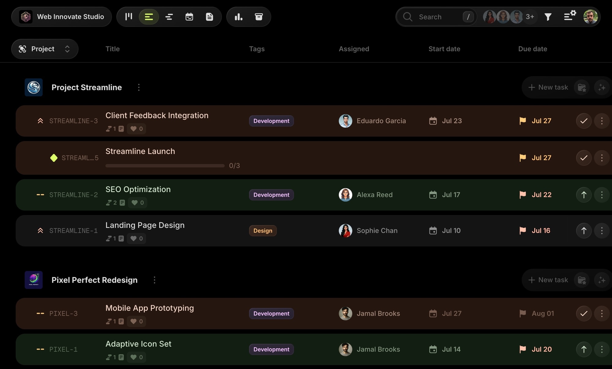 t0ggles list view - new design