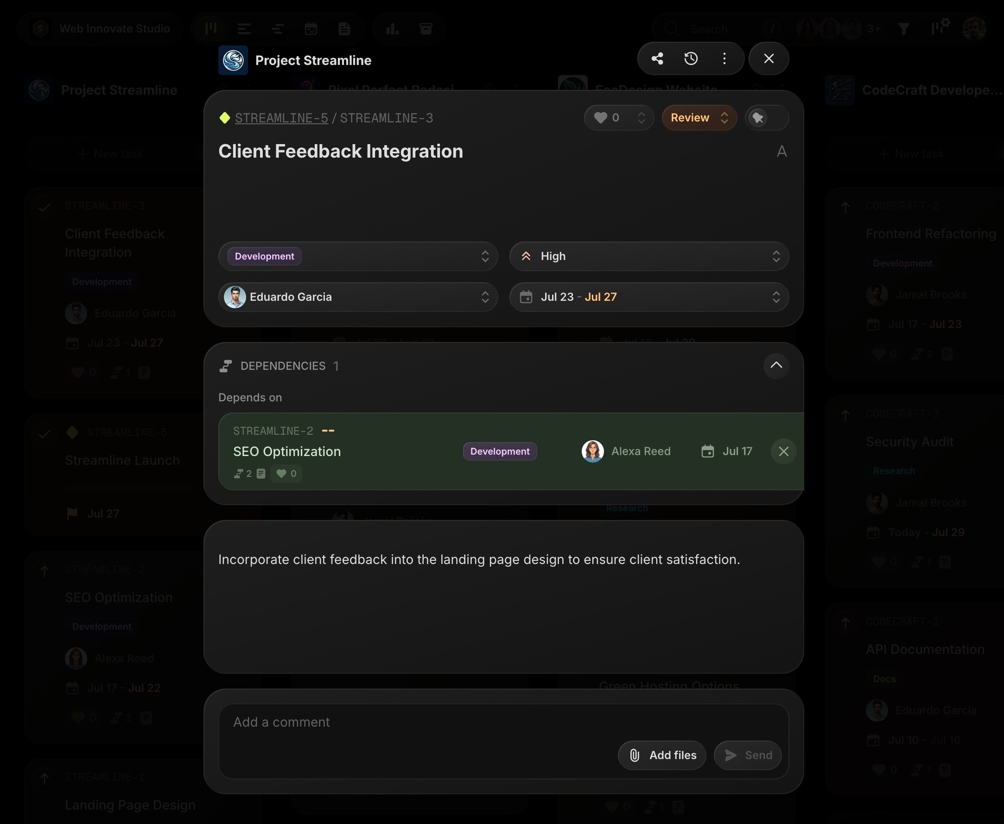 t0ggles task details - new design