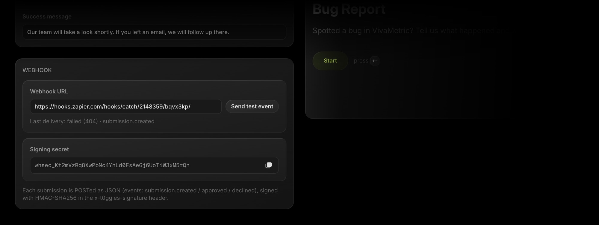 form webhook