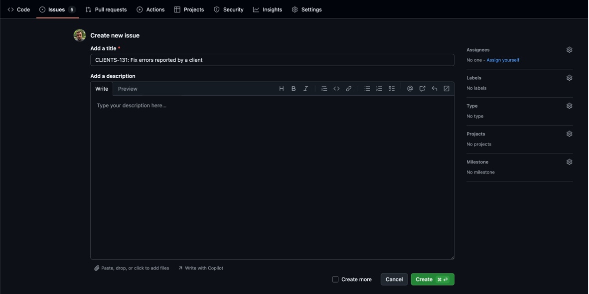 Create New Task