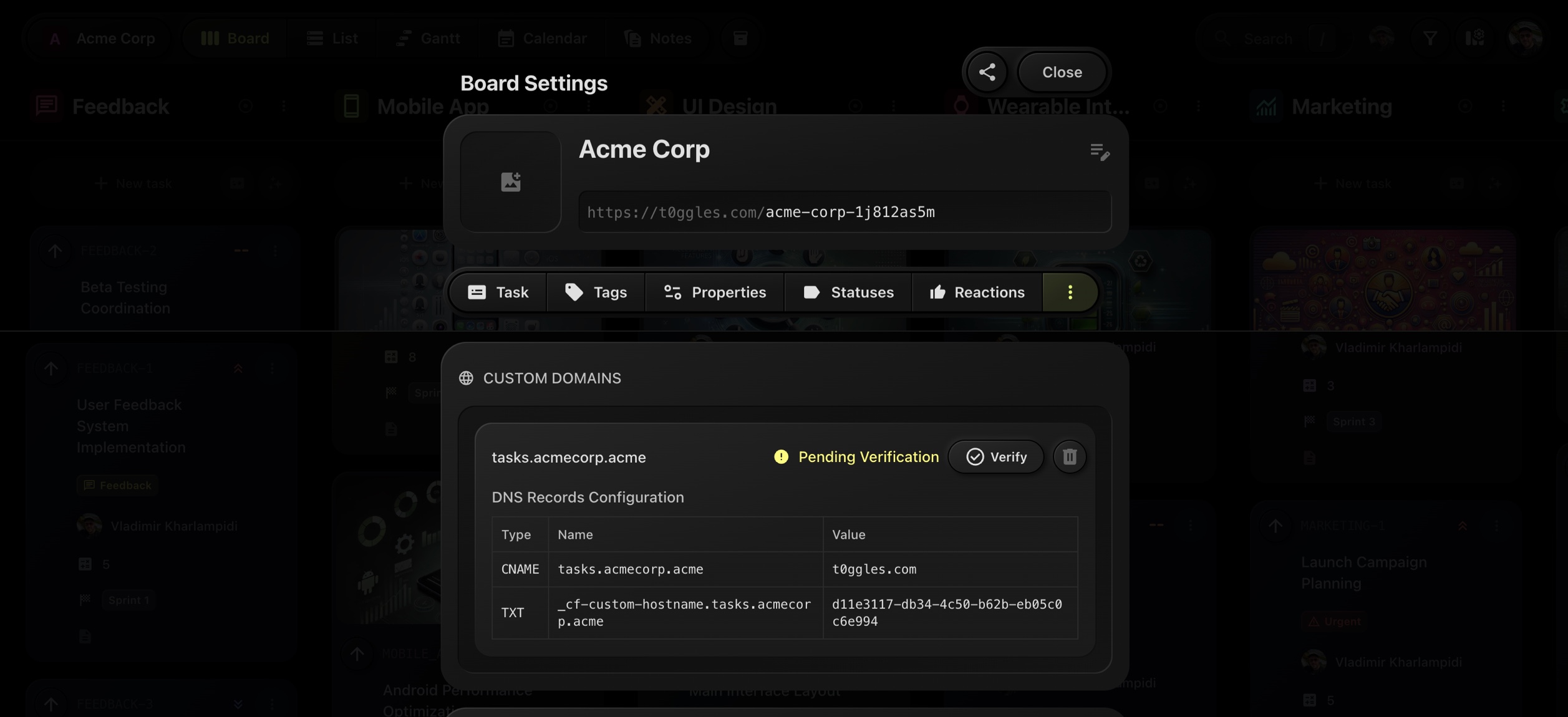 custom domains for boards