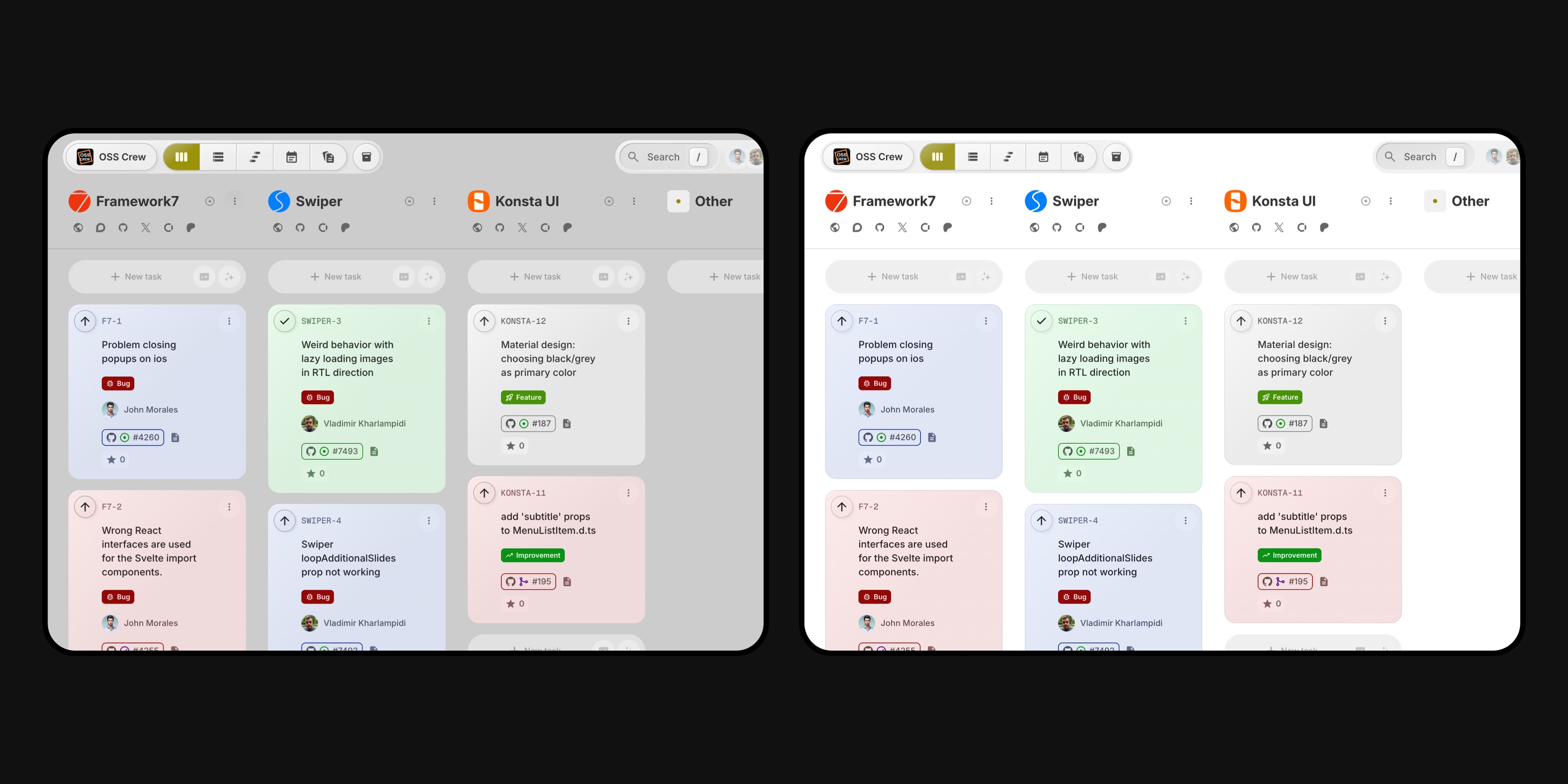 Light Theme And Gantt Subtasks