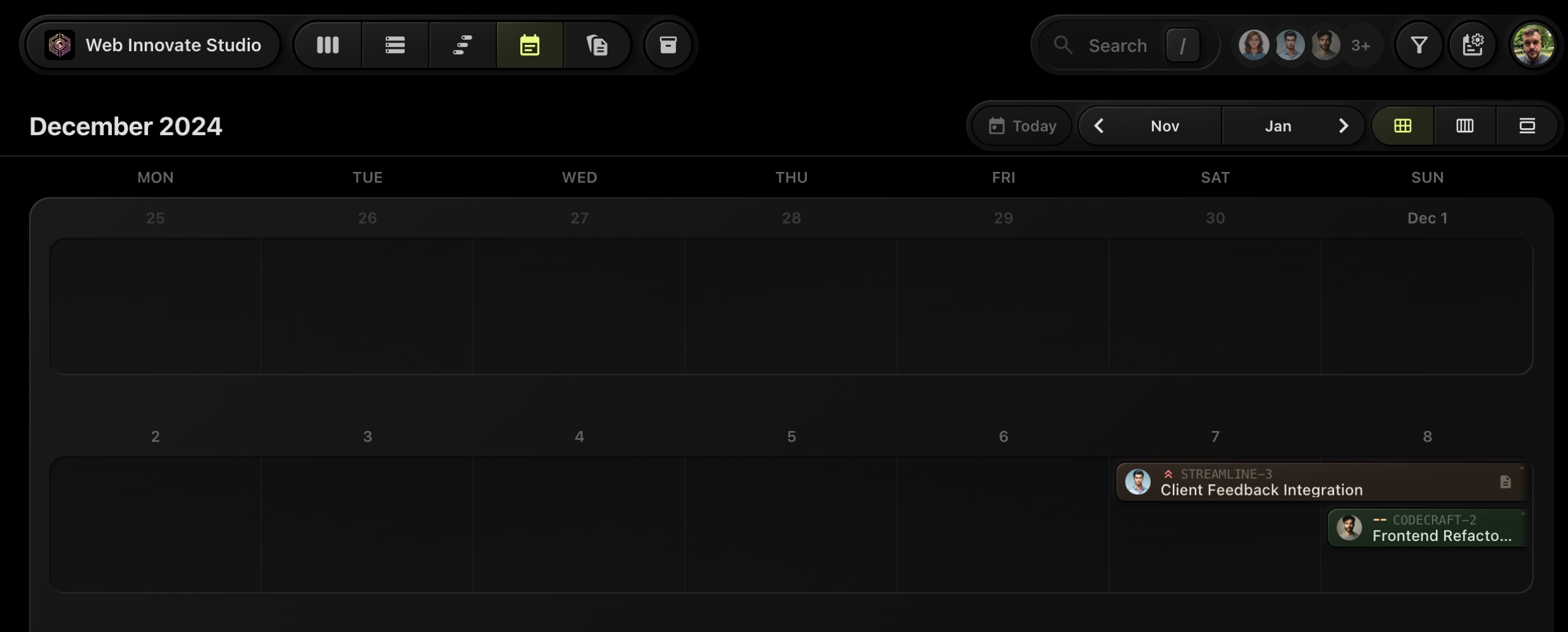 New Week and Day Views for Calendar