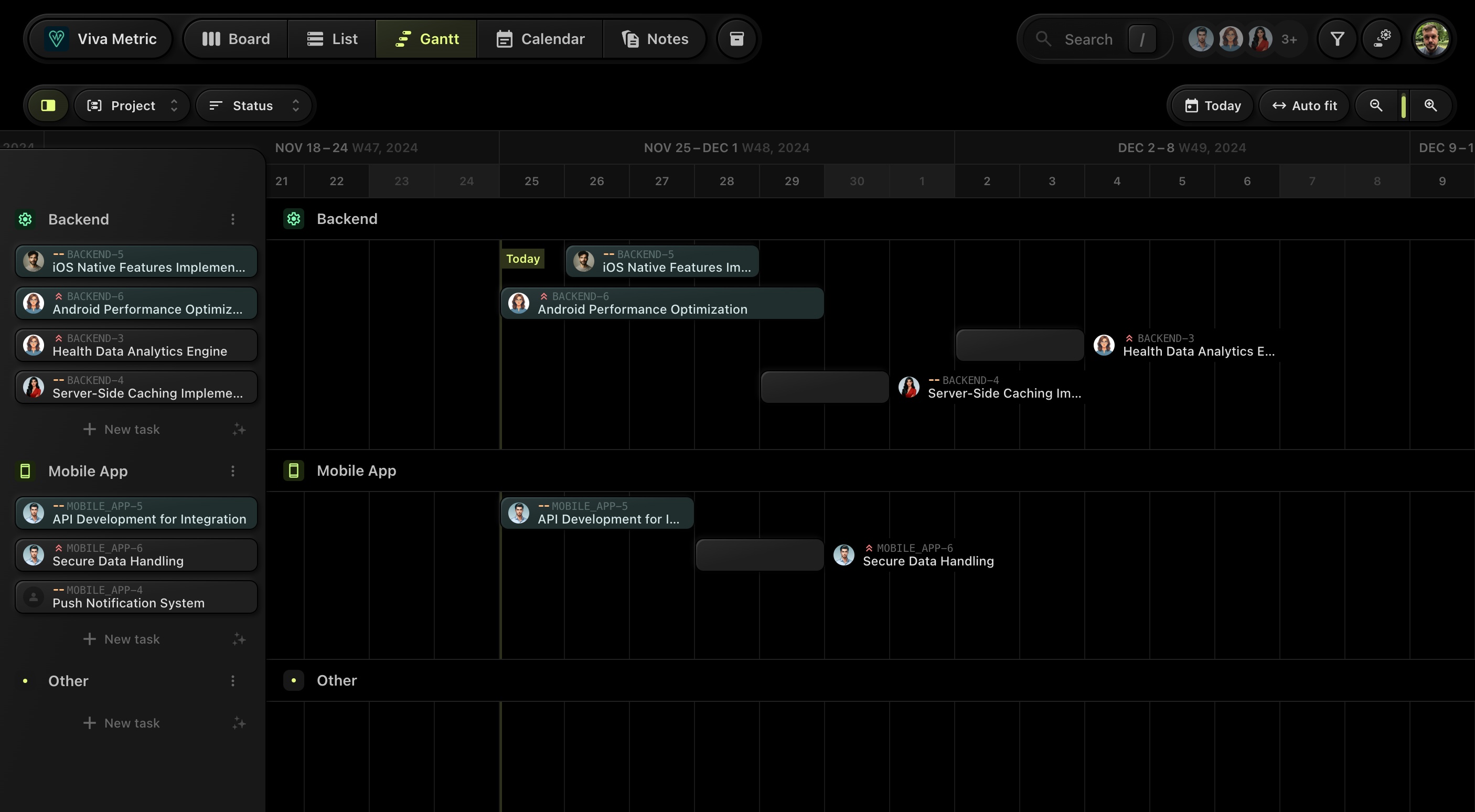 Gantt Chart & Subtasks Reordering